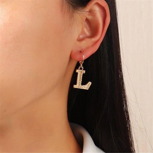 Dangle Earrings Geometric Round Letter Earrings for Women Simple Temperament Party 2021 Korean Jewelry Gift Boucle Oreille Femme