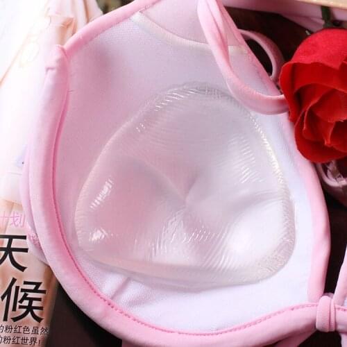 1 Pair Silicone Triangle Bikini Swimsuit Bra Insert Pads Push Up Breast Enhancer Underwear Invisable Women Bra Pads Dropship