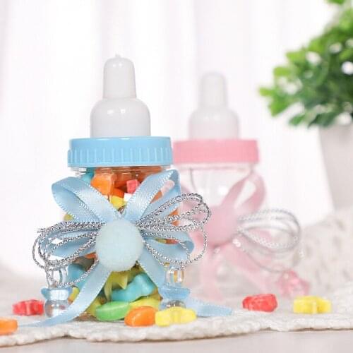 12Pcs Baby Shower Gift Bottle Mini Candy Box Brithday Party Favors Baptism Gender Reveal Gift