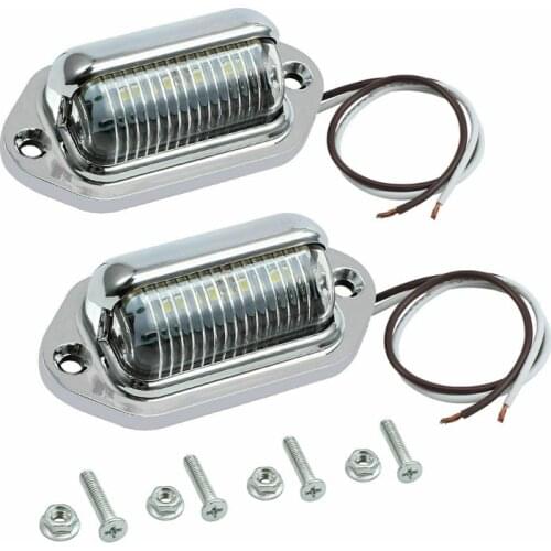 2PCS LED Pilots For Trailer LED Truck Light Automotive Aircraft RV Truck Exterior Lamps Chrome 6 LED Lamps Number Plate Light