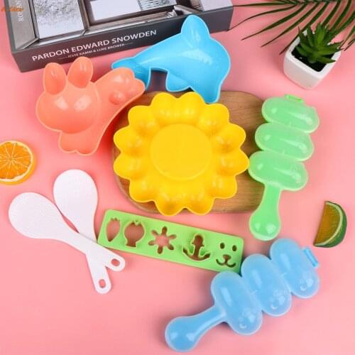 4Pcs Rice Ball Molds Non-Stick Sushi Making Kit Seaweed Nori Cutter Bento Accessories