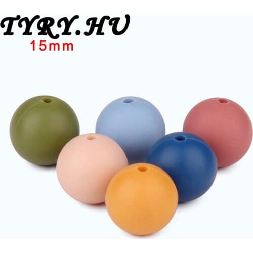 50pc Food Grade Silicone Teethers 15mm Beads DIY Necklaces Baby Bracelets Babies Chewing Jewelry Teeth Necklace Mix Colors Beads