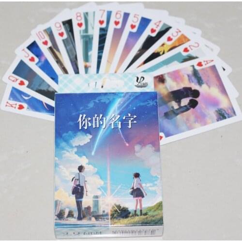54 Sheets/Set Cute Japan Anime Your Name Poker Cards Cartoon Your Name Collection Playing Cards Figure Toys Leisure Games Gift