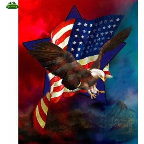 5D Diamond Painting Flag Eagle DIY Animal Diamond Embroidery Cross Stitch Rhinestone Square Drill Needlework Home Decoration