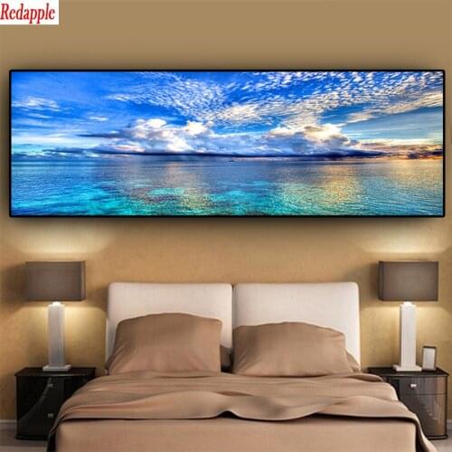 5D DIY diamond painting Natural Sunset Could Lake Landscape cross stitch full square round diamond Emeroidery mosaic painting