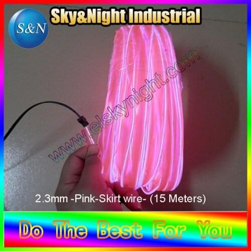 Free Shipping + 15M pink Skirt /WELTED EL Wire (High Brightness) WITH 12V INVERTER