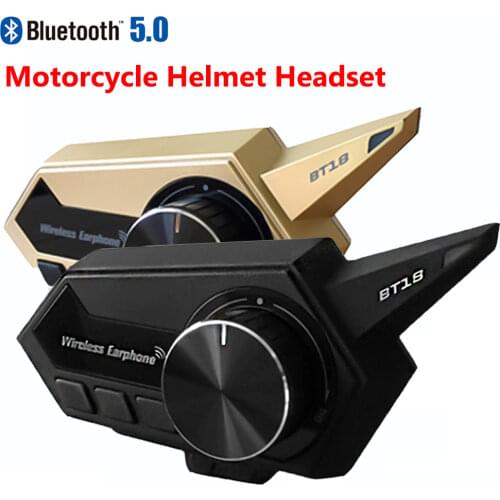 BT18 Moto Bluetooth Intercom For 2 Rider FM Motorcycle Bluetooth Helmet Intercom 1000M MOTO Interphone Helmet Headsets Intercom