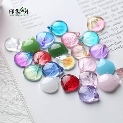 Handcraft Lampwork Beads Cabochon TearDrop Shaped Flower Petals Beads 10Pcs 12x10mm Handmade Necklace DIY Jewelry Making 16033