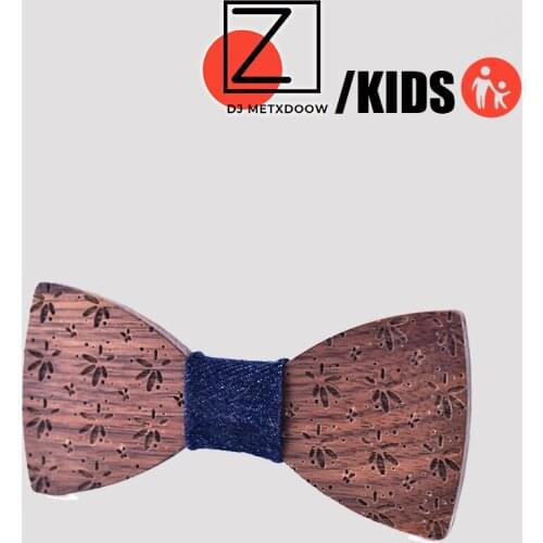 Children Bow Tie Baby Boy Kids engraving Accessories Floral Color Gentleman Wooden Girls bowties Neck Tie Flower Bowknot Dot