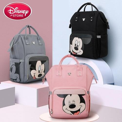 Disney Mickey Mouse Fashion Mummy Maternity Nappy Bag Large Capacity USB Baby Bag Travel Backpack Nursing Bag for Baby Care