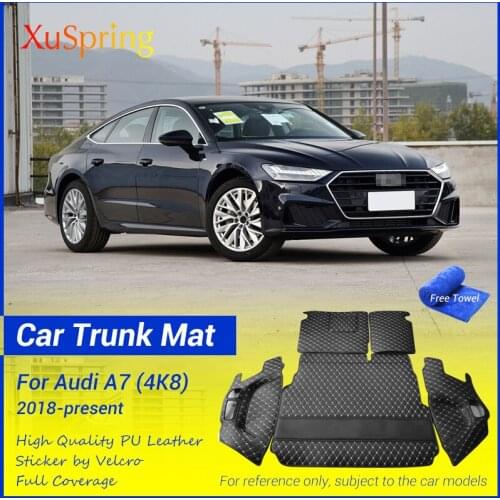 For Audi A7 2018-2021 Car Trunk Mat Pad Durable Boot Carpets Cargo Liner Cover Protective Full Coverage Accessories Water-proof
