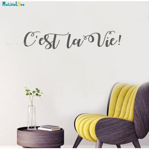 French Word Quote Wall Sticker Home Decoration Living Room Art Decal Vinyl Lettering Removable Wall Saying Murals YT1274