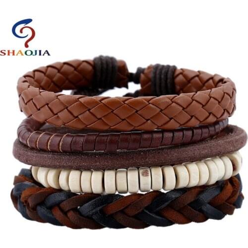 Leather Charm Bracelets for Women Vintage Leather Bracelets for Women Men Pulseira Feminina Fashion Cuff Bracelets & Bangles