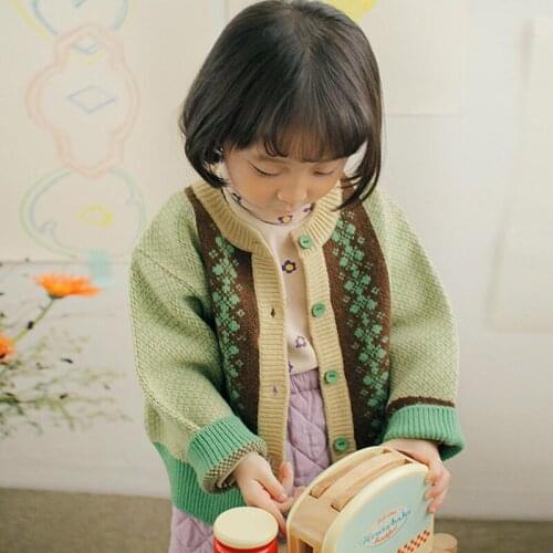 Beautiful Cardigan Knitting Kids Sweaters Spring Winter Baby Boys Girls Warm Tops Bottoming Buttons Children Clothes High Qualit