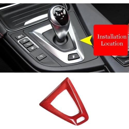Red Real Carbon Fiber Car Interior Gear Shift Frame Trim For BMW M3 M4 Left Hand Drive and Right Hand Drive Accessories