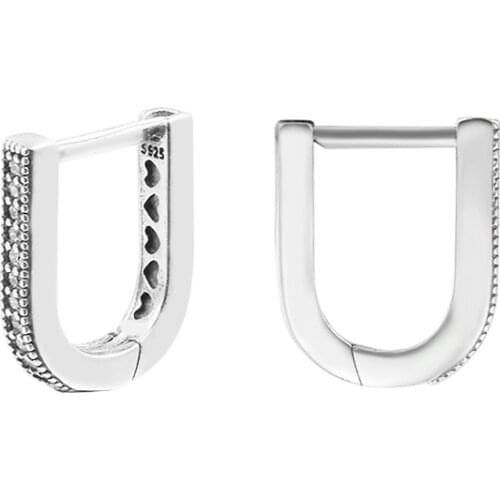 2021 Summer U-shaped Hoop Earrings Sterling silver Jewelry Earrings For Woman Valentines day Gift Fashion Earrings