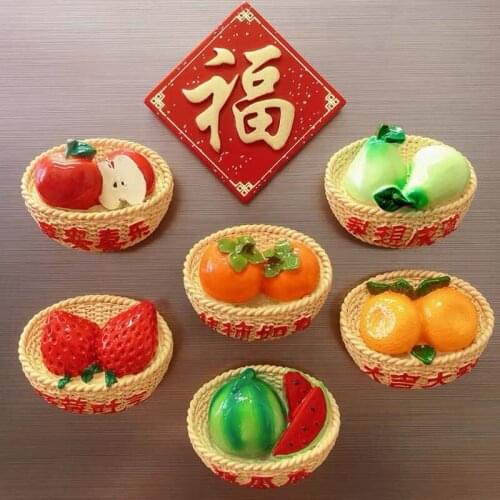 Refrigerator Fridge Magnet Stick Home Decor Fruit Shape Gift Peace Joy Happiness Meaning Jubilant Good Looking Cute Festive
