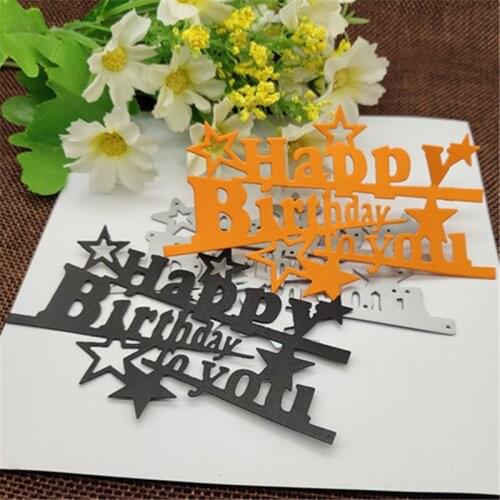 Happy Birthday Metal Die Cutting For Household DIY Scrapbooking Photo Album Decorative Embossing Folder Paper Cards
