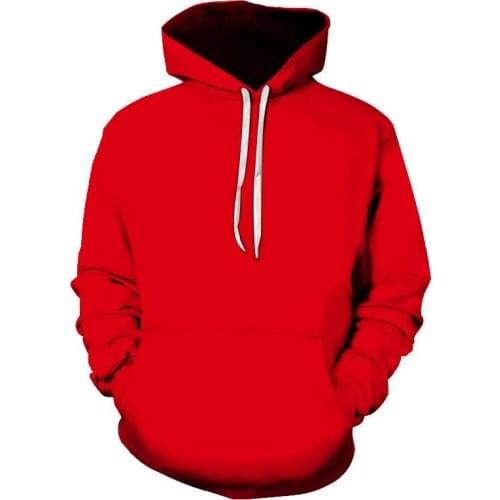 Fashion Red, Monochrome Hoodie Sweatshirt For Men And Women, Popular Childrens Solid Color 3D Hoodie Autumn