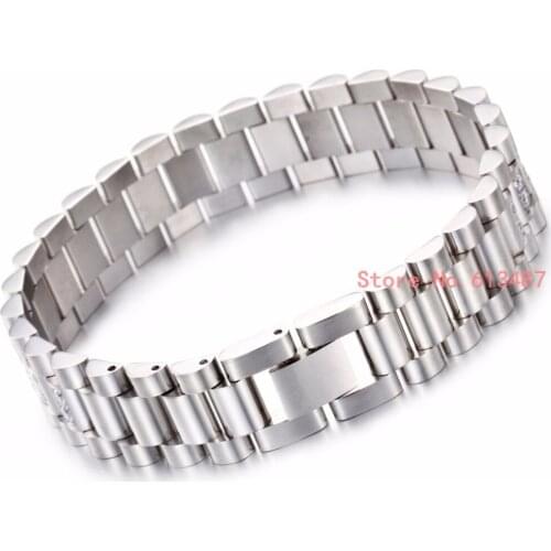Fashion Stainless Steel Charm Crystal Women Bracelet Men Punk Rock Casual Sport Watch Band Chain New Jewelry