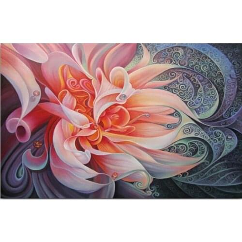 Diy Poured Glue Diamond Painting Kits Scalloped Edge Full Round Drill 5D Mosaic Embroidery Landscape Animal Mosaic Home Decor