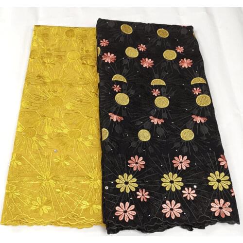 Latest African Lace Fabric 2021 High Quality French cotton Fabric Swiss voile Lace in switzerland for Women Dress 5 Yards A374