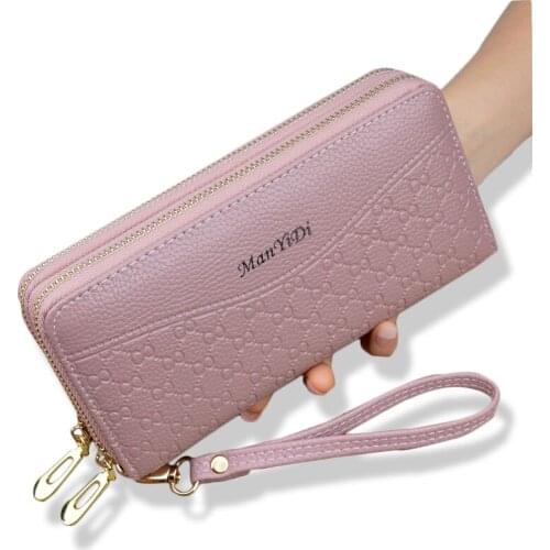 New Double Wallet Women Clutch Bag Handbag Large-Capacity Women Wallet Purse Card Holder Cell Phone Pocket Portfel Cartera Mujer