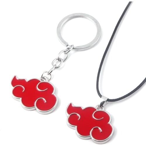 1 Pcs Japanese Anime Cosplay Akatsuki Organization Red Cloud Sign Metal Unisex Pendant Necklace Party Women Men Necklace