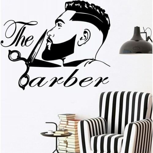 Barber Wall Decal Fashion Hairdresser Hair Cut Hairstyle Design Barber Shop Vinyl Wall Sticker Home Decoration Accessories Y742