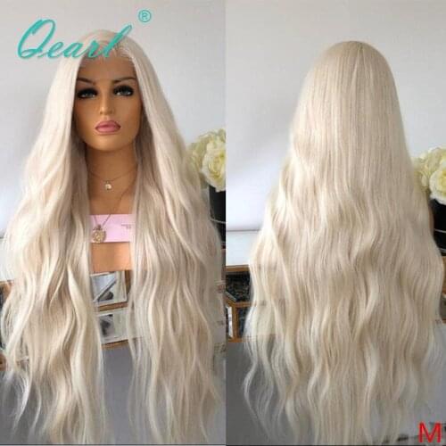 Transparent White Blonde Human Hair Lace Front Wig 13x4/13x6 Light Color Wigs Natural Wave Remy Hair Preplucked 180% 26"28 Qearl