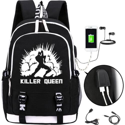 JOJOS BIZARRE ADVENTURE backpack 2019 Trendy usb laptop school bag for girls boys teenagers childrens cool bookbag