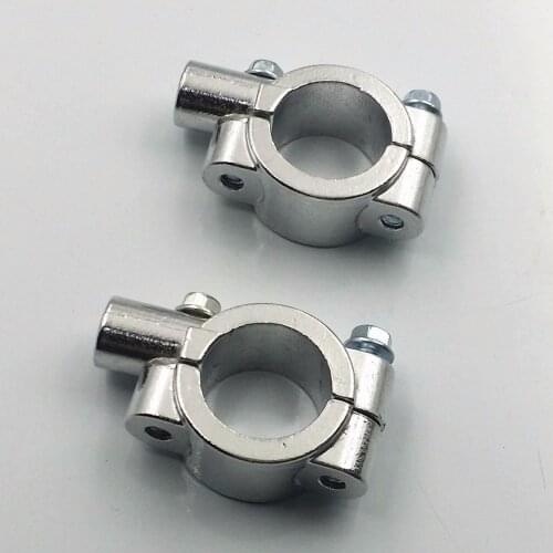 Silver 7/8" 22mm Handlebar 10mm M10 Mirror Clamps Mount Naked Scooter Custom CB
