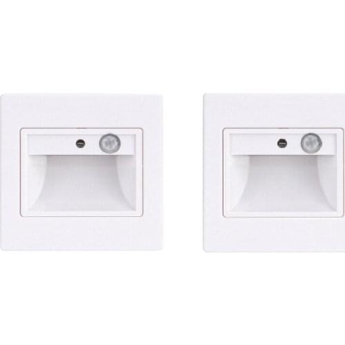 2Pcs Recessed in Steps Ladder Wall Lamps Led Stair Light PIR Motion Sensor Infrared Human Body Induction Step Lamp 1.5W Stairway