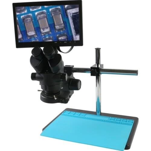 7X-45X Trinocular Stereo Microscope 38MP HDMI Digital Video Camera 10.1" 12.5" IPS LCD For PCB Repair