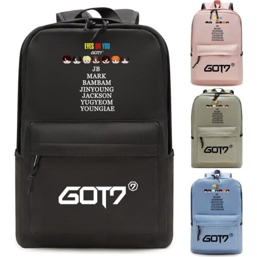Kpop GOT7 Waterproof Nylon Book Backpack School Stationery Travel Bag Lightweight Shoulder Bag