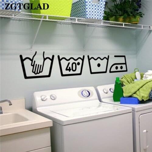 ZGTGLAD 1 Set Cleaning instructions Wall Decals Laundry room Bathroom Wall stickers Home Decor Toilet Decal DIY Art Murals
