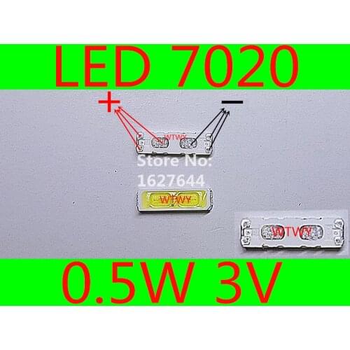 100pcs EVERLIGHT LED 7020 LED Backlight TV High Power 0.5W 3V LED Backlight Cool white For LED LCD TV Backlight Application
