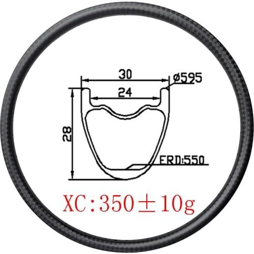 27.5er MTB XC 30mm width carbon rim 28mm deep 24mm inner wide clincher tubeless UD 3K 12K 24H 28H 32H 650b mountain bike wheels