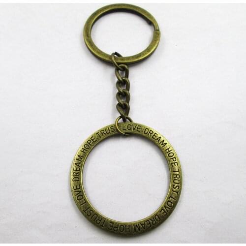 3pcs/lot -Hope.Trust.Love.Dream bronze 36mm charms charm keyring best frined,birthday present ,pendant keychain