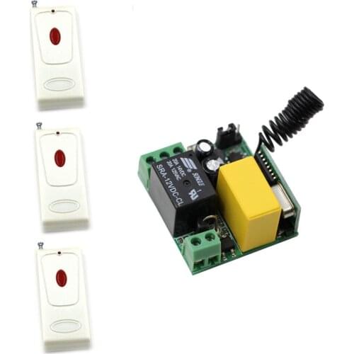 AC 220V Wireless Remote Switch Radio Control Light Switch Micro Remote Switch 1CH Relay Receiver Transmitter Learning Code
