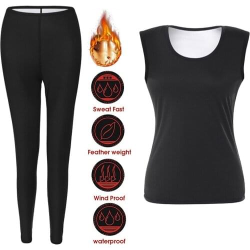 Body Shaper Sweat Pants Waist Trainer Slimming Shirt Fitness Tops Workout Leggings New Women Seamless Sauna Suits Shapewear Sets