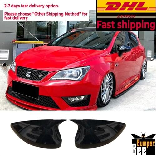 Mirror Cover for Seat Ibiza MK4 2009 2010 2011 2012 2013 2014 2015 2016 2017 Accessory Bright Black BATMAN Case CAR Shield