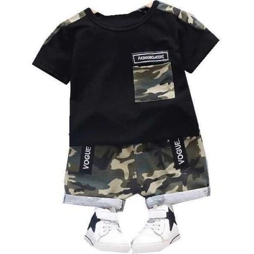 Children Camouflage Clothes Summer Baby Boys Girls Cotton T Shirt Shorts 2Pcs/sets Kid Infant Clothing Toddler Casual Sportswear