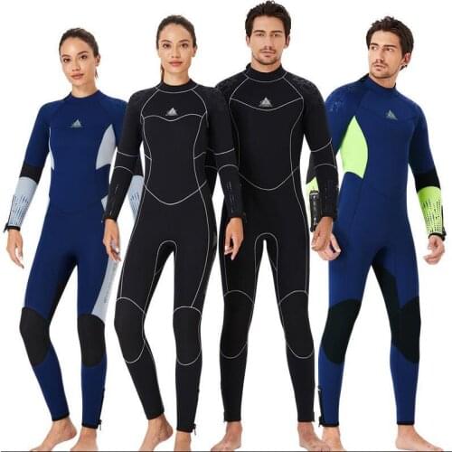 Wetsuit Men Women 5mm Neoprene Full Body UV Protection One Piece Long Sleeves Scuba Diving Suits Back Zipper Swimsuit