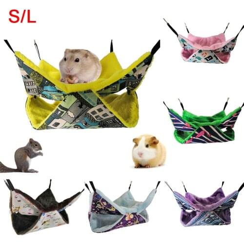 Pets Hammock Cotton Hamster Mouse Hanging Bed Small Pet Hamster Rabbit Double Layer Warm Sleep Nests Hanging Hammock House Bed