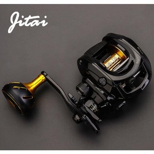 JITAI Baitcasting Fishing Reel Dual Brake System 7.0:1 High Speed CNC Extended Handle Knob 8Kg Carbon Fiber Drag Reel Fishing