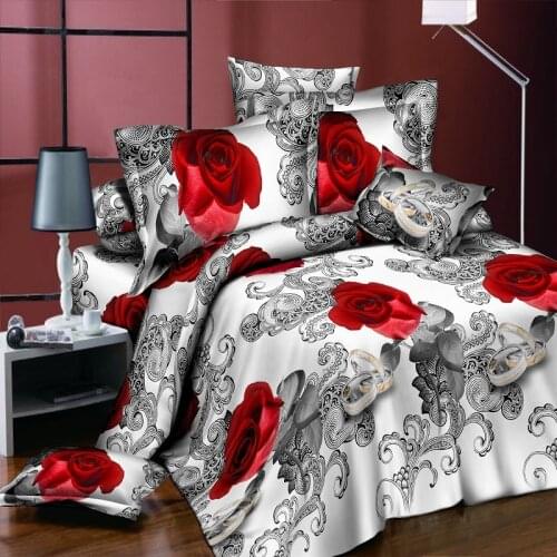 Black Flower Red Rose Duvet Cover Set 3pcs Bedding Set 3d Bedding Digital Printing Queen Size Bed Linen Bedclothes Home Textile