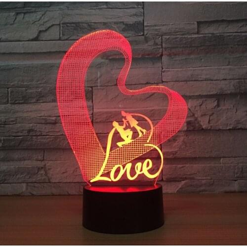 Creative 3d Small Night Lights Love Colorful Novelty Usb Led Kids Lamp Christmas decorations gift for baby room lights