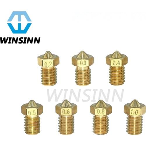 V5 V6 Nozzle Brass For 3D Printer J-Head Hotend Extruder 0.2 0.3 0.4 0.5 0.6 0.8 1.0 1.2mm - 1.75mm 3mm Filament
