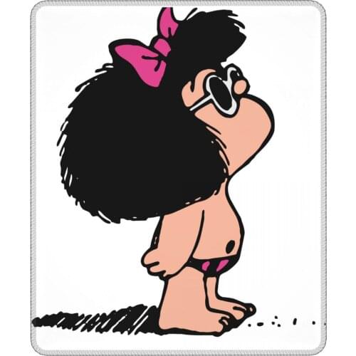 Mafalda With Swimsuit Awesome Mouse Pad Mafalda Cartoon Lockedge Mat Pads Natural Rubber PC Table Decoration Cover
